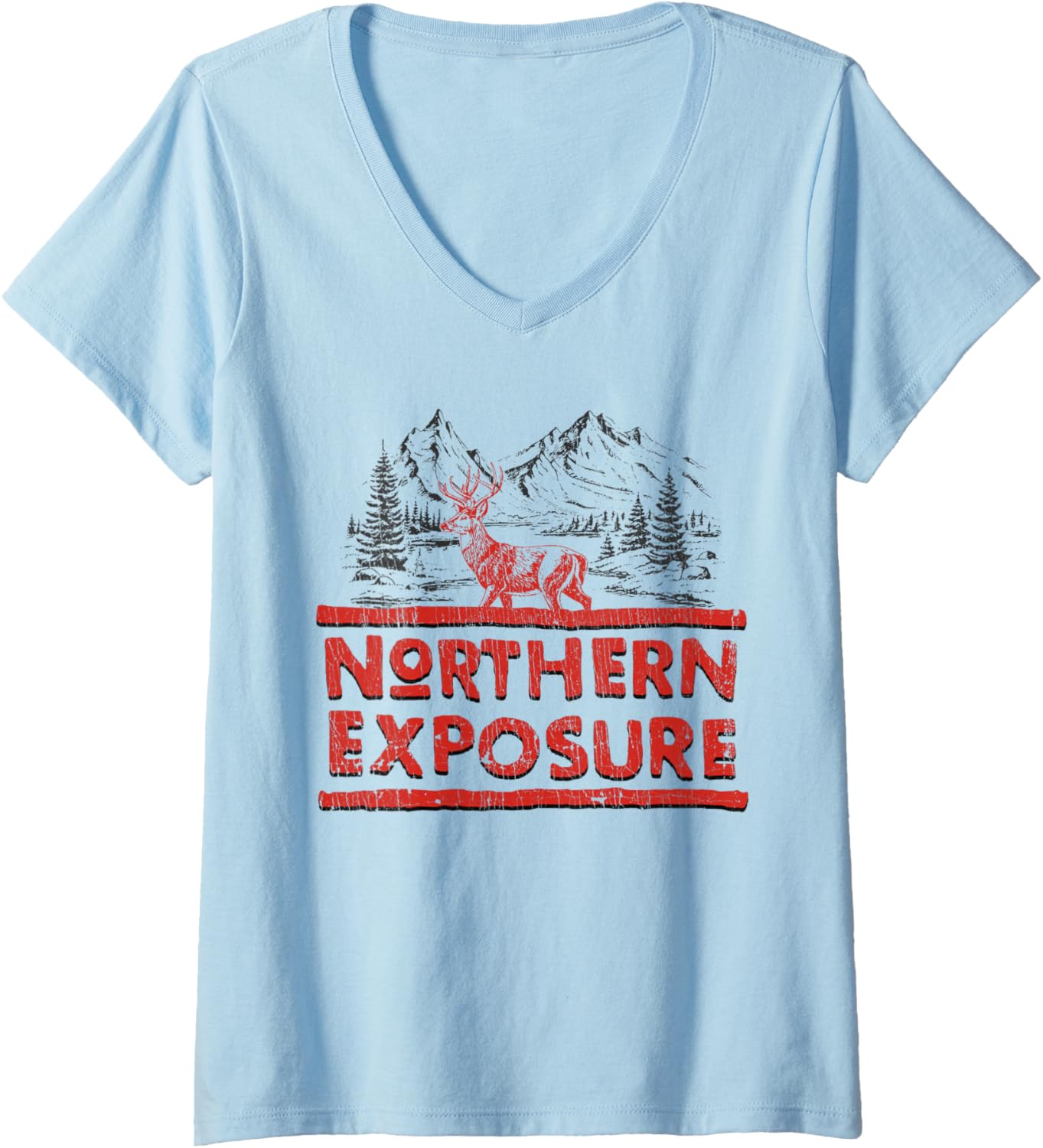 Womens Northern Exposure Exploration Nature Outdoors Deer V Neck Tank