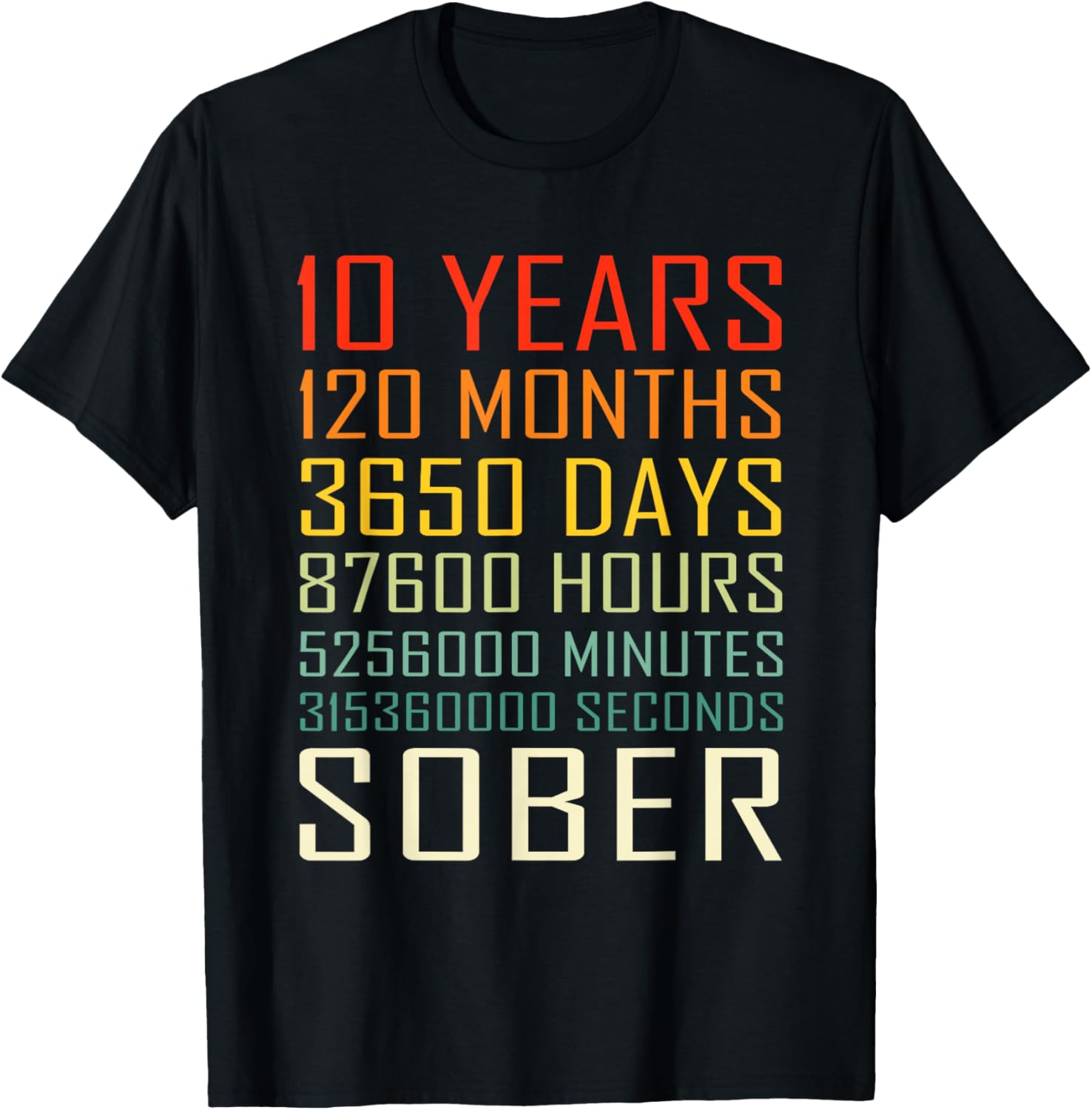 10 Year Sobriety Anniversary 10 Years Sober Shirt Classic Apparel