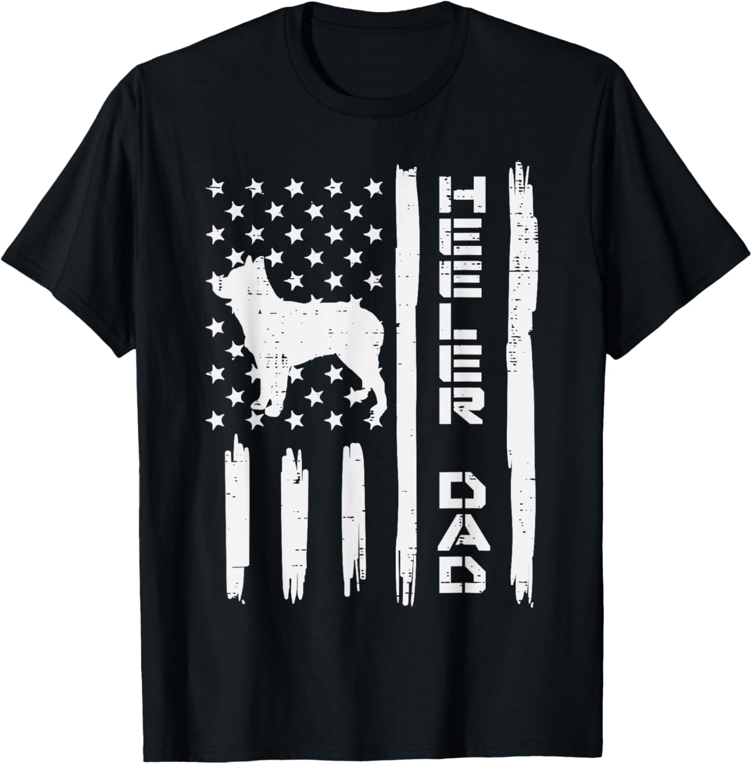 Heeler Dad Flag Blue Red Cattle Dog Patriot Shirt Modern Gift