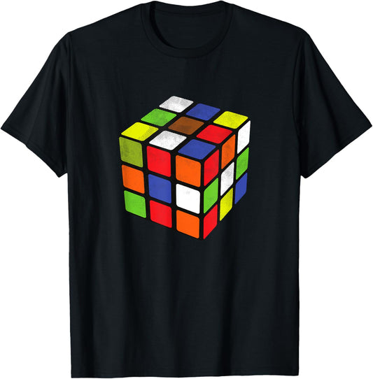 Rubiks Cuber Speed Cubing 80 S 3X3 Cube Game Puzzle TShirt Vintage Art