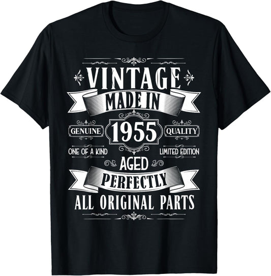 70Th Born 1955 70 Years Old Bday Long Sleeve Vintage Fashion