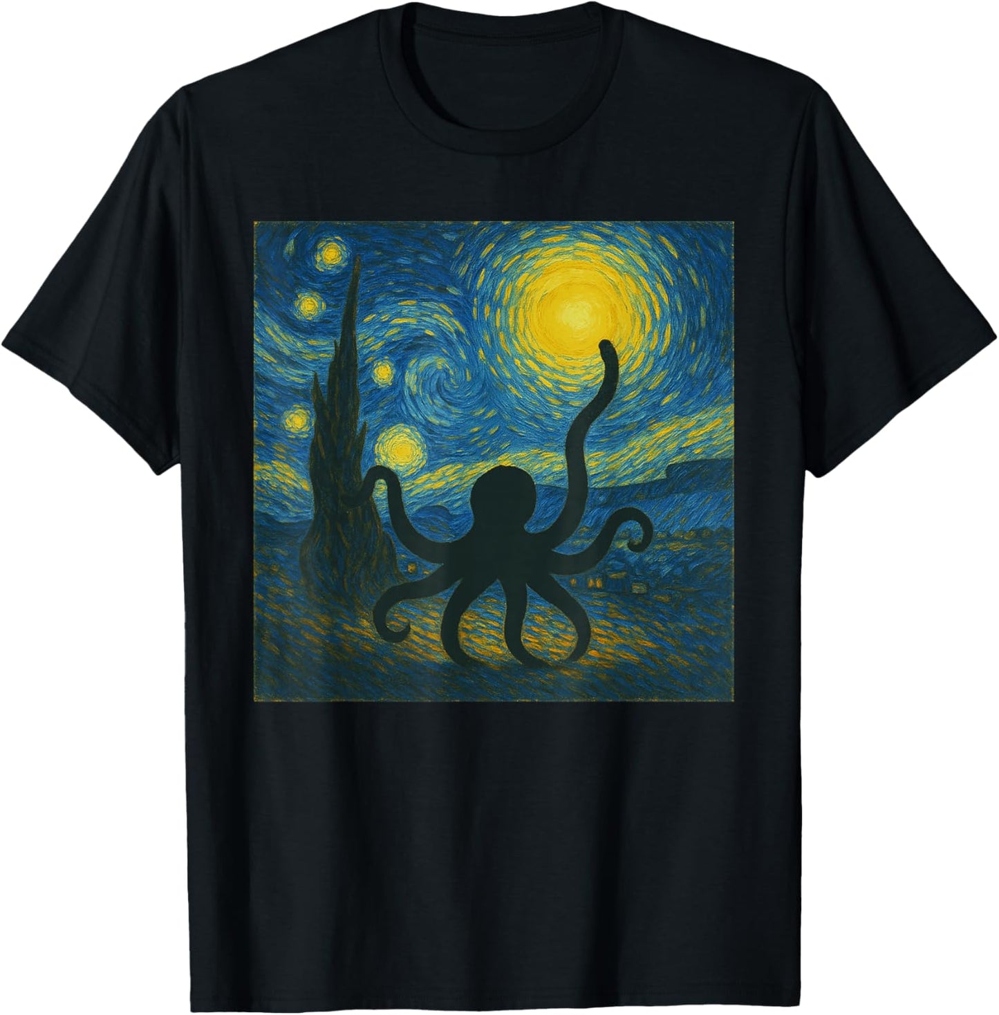 Starry Night Van Gogh Squid Octopus Hoodie Elegant Merch