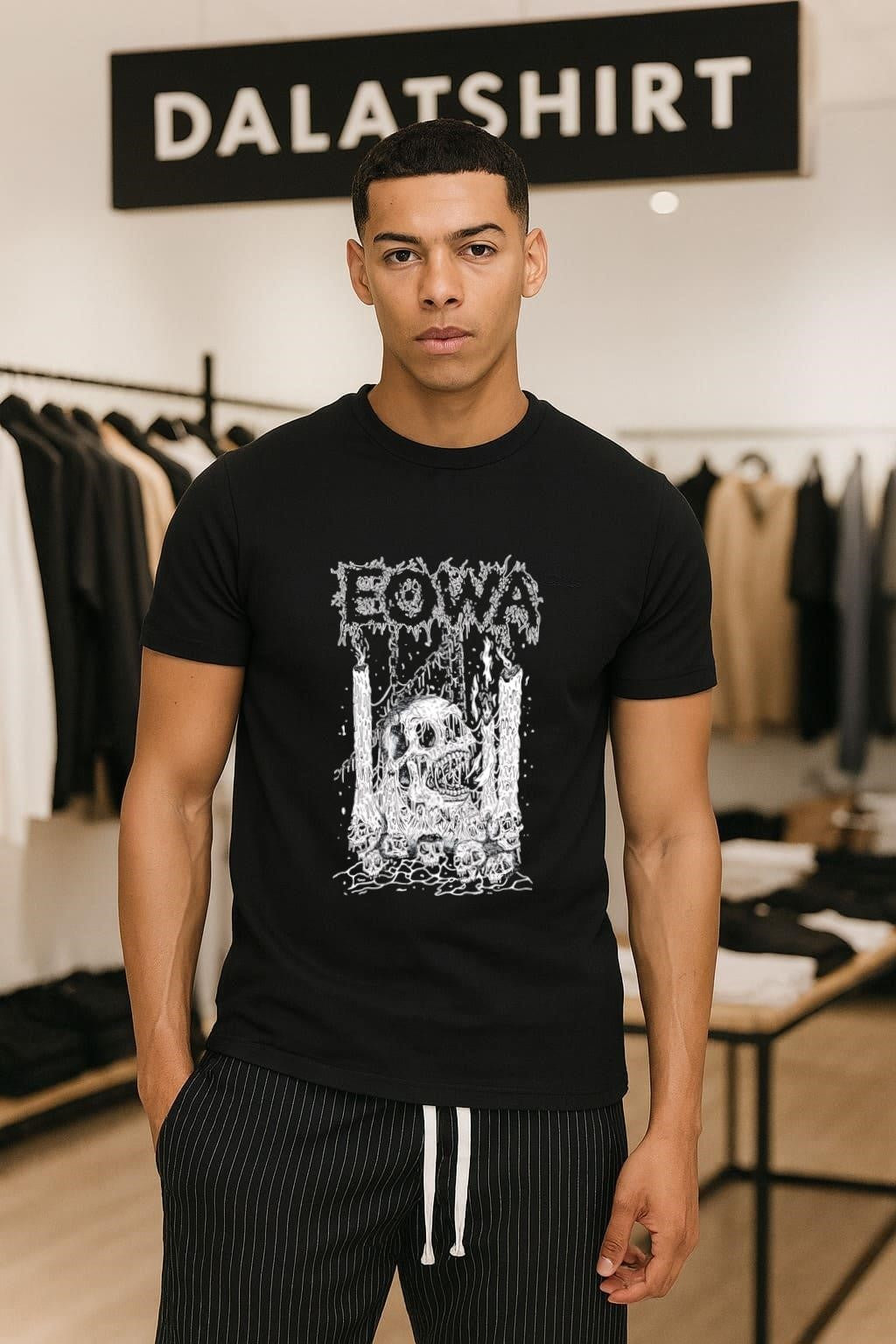 BOWA Melting Skull - Adult & Kids T-Shirts, Sweatshirts & Hoodies apparel design preview 1
