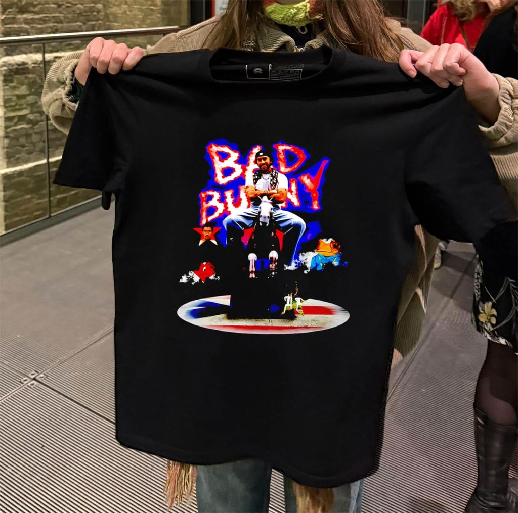 Bad Bunny Riding Horse Western Style Latin Music - Adult & Kids T-Shirts, Sweatshirts & Hoodies apparel design preview 2