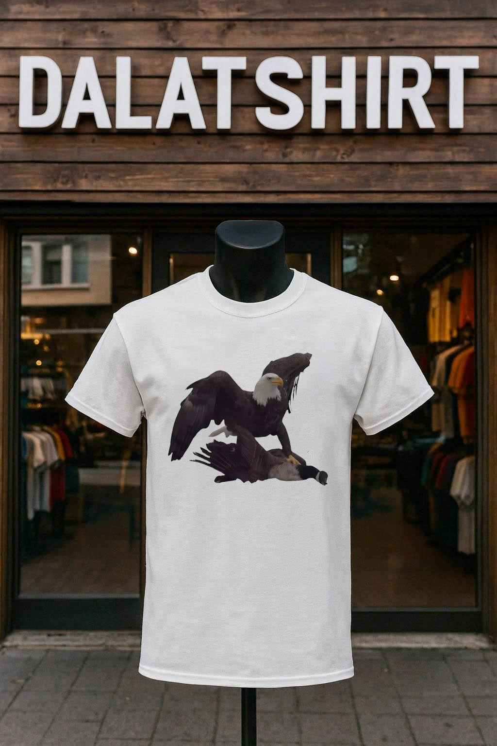 Bald Eagle Catching Canadian Goose Hunting - Adult & Kids T-Shirts, Sweatshirts & Hoodies apparel design preview 1