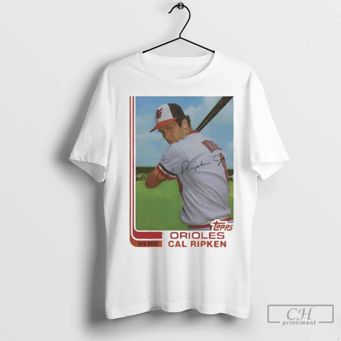 Baltimore Orioles Cal Ripken Jr Baseball Card Player - Adult & Kids T-Shirts, Sweatshirts & Hoodies apparel design preview 1