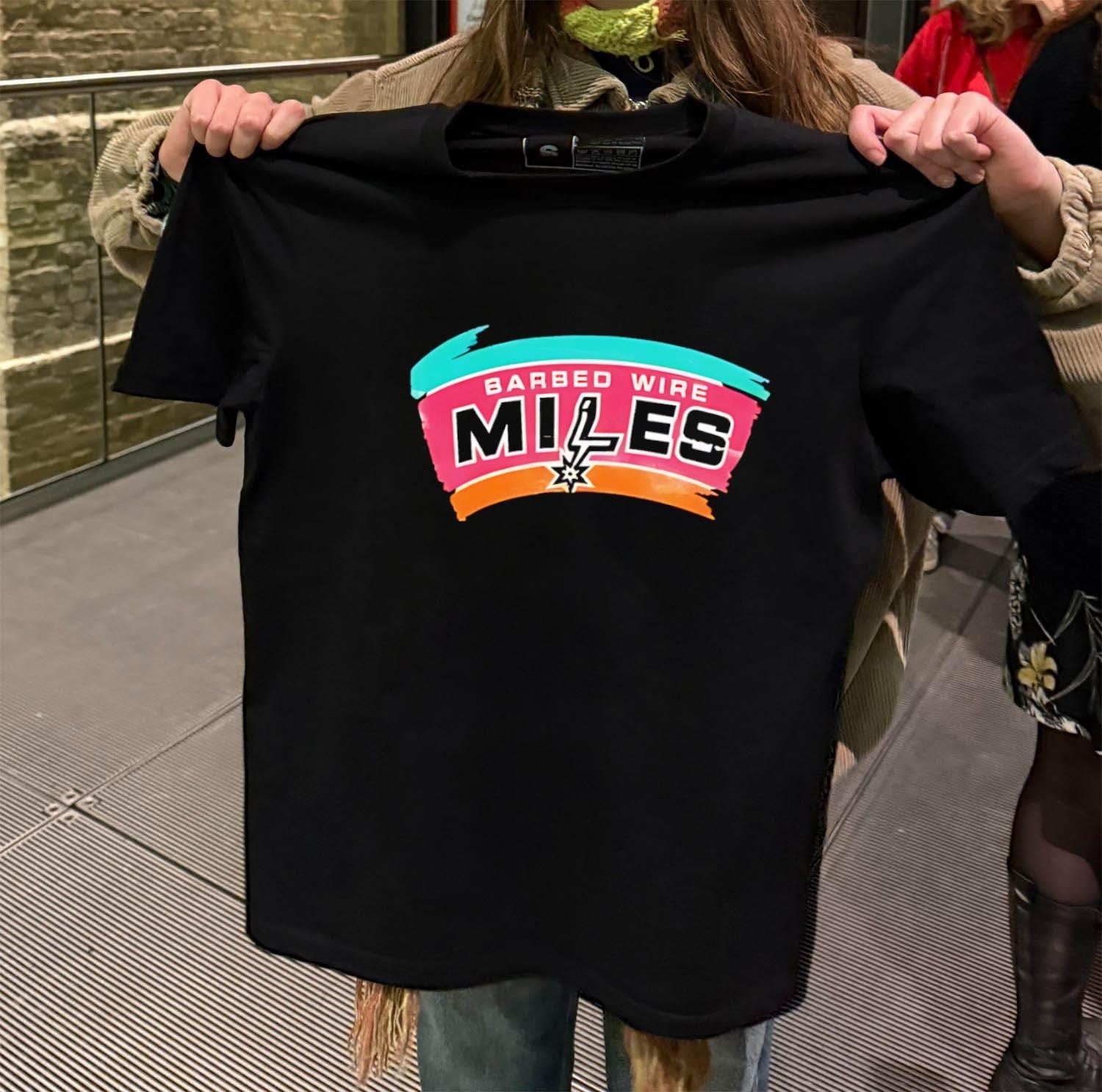 Barbed Wire Miles San Antonio Basketball Logo - Adult & Kids T-Shirts, Sweatshirts & Hoodies apparel design preview 2