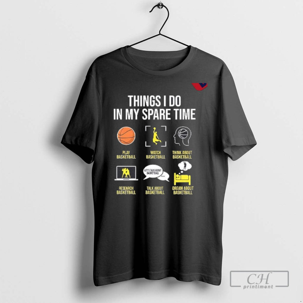 Basketball Things I Do In My Spare Time - Adult & Kids T-Shirts, Sweatshirts & Hoodies apparel design preview 1