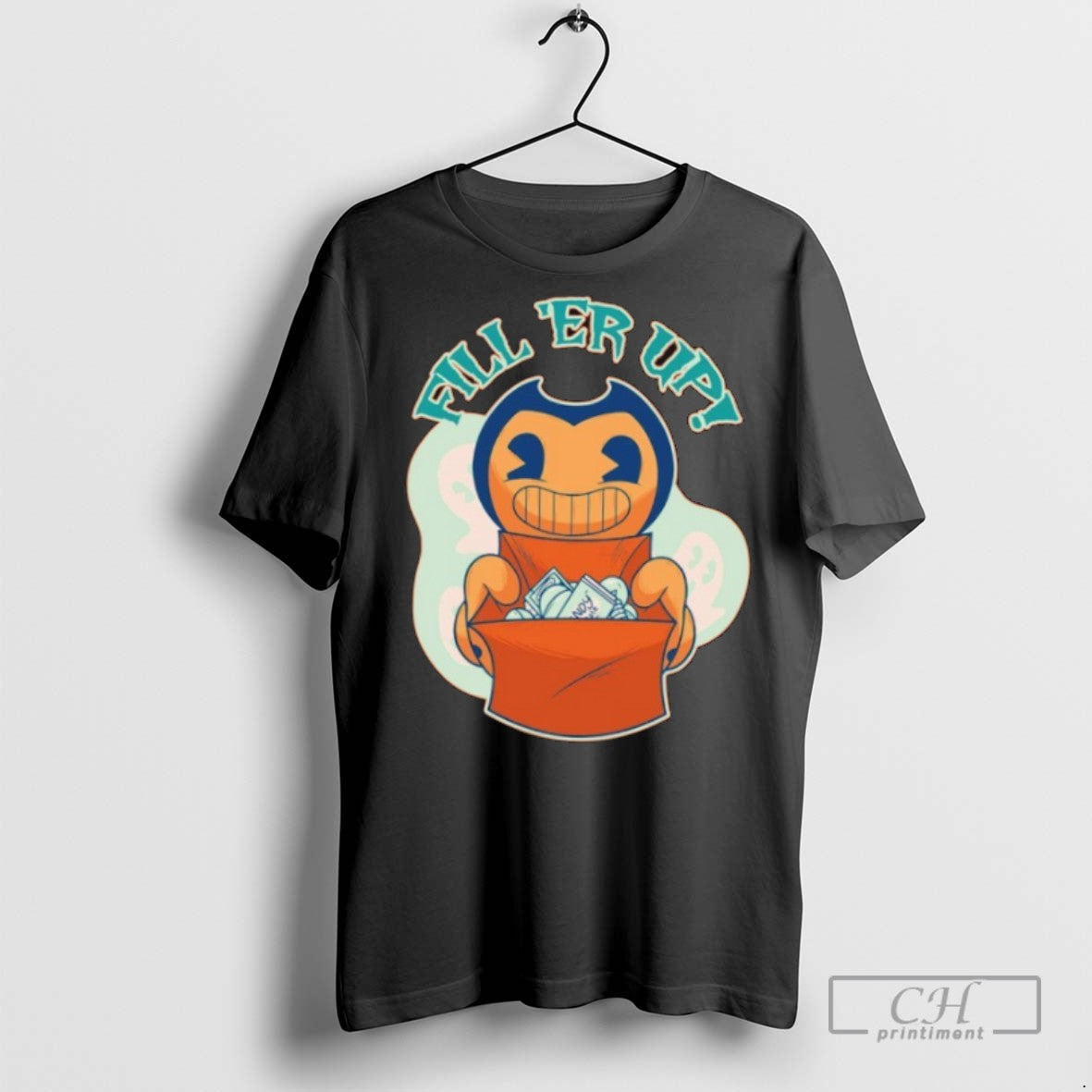 Bendy Fill Er Up Halloween - Adult & Kids T-Shirts, Sweatshirts & Hoodies apparel design preview 1