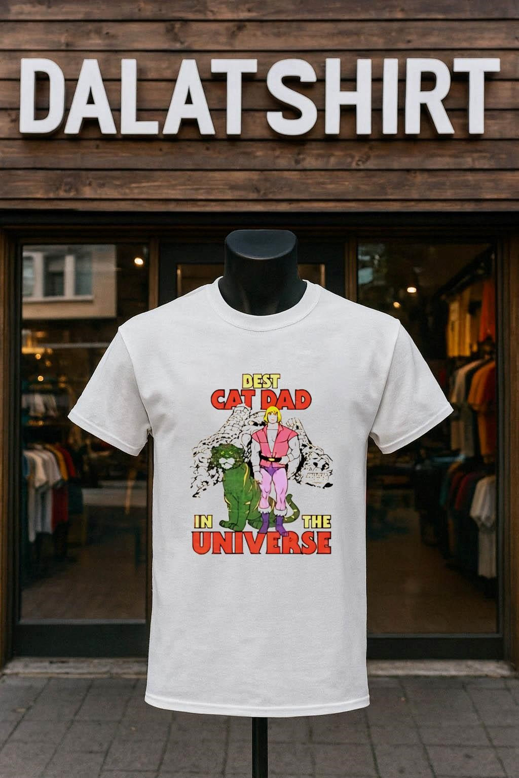 Cat Dad In The Universe He-Man Battle - Adult & Kids T-Shirts, Sweatshirts & Hoodies apparel design preview 1
