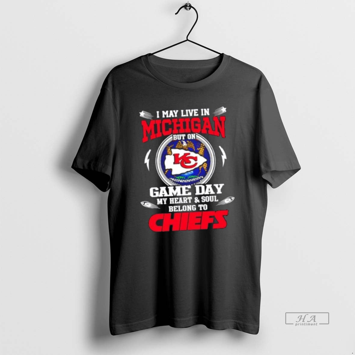 Best Official I May Live In Michigan But On Game Day - Adult & Kids T-Shirts, Sweatshirts & Hoodies apparel design preview 1