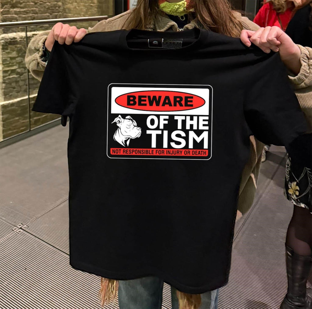 Beware Of The Tism Pitbull Dog Warning Sign Autism - Adult & Kids T-Shirts, Sweatshirts & Hoodies apparel design preview 2