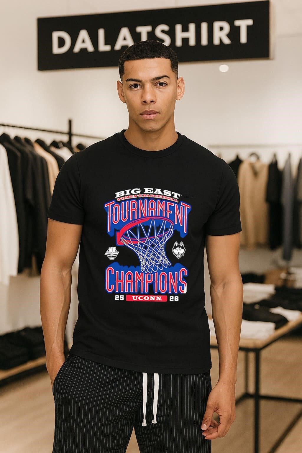 Big East Womens Basketball Tournament Champions UConn - Adult & Kids T-Shirts, Sweatshirts & Hoodies apparel design preview 1