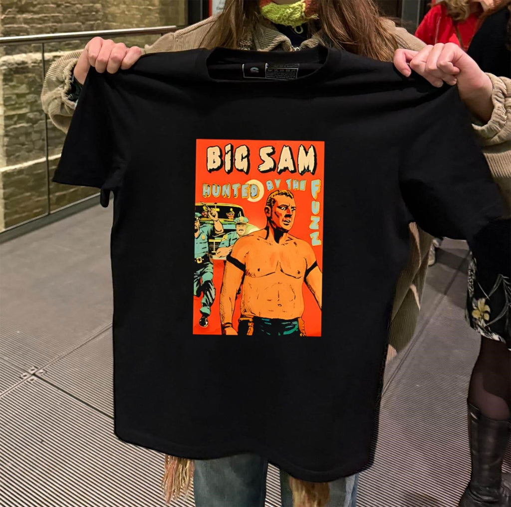 Big Sam Hunted By The Fuzz Retro Comic - Adult & Kids T-Shirts, Sweatshirts & Hoodies apparel design preview 2