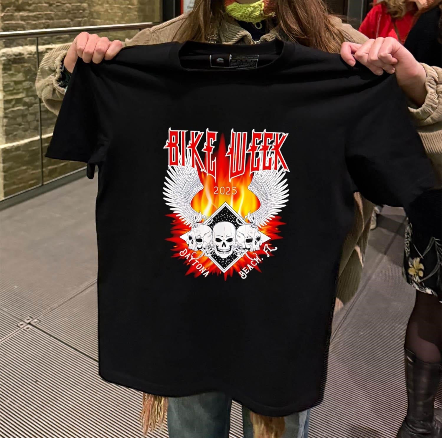 Bike Week 2025 Gothic Winged Skulls - Adult & Kids T-Shirts, Sweatshirts & Hoodies apparel design preview 2
