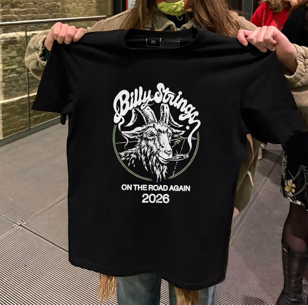 Billy Strings On The Road Again 2026 Goat Graphic - Adult & Kids T-Shirts, Sweatshirts & Hoodies apparel design preview 2