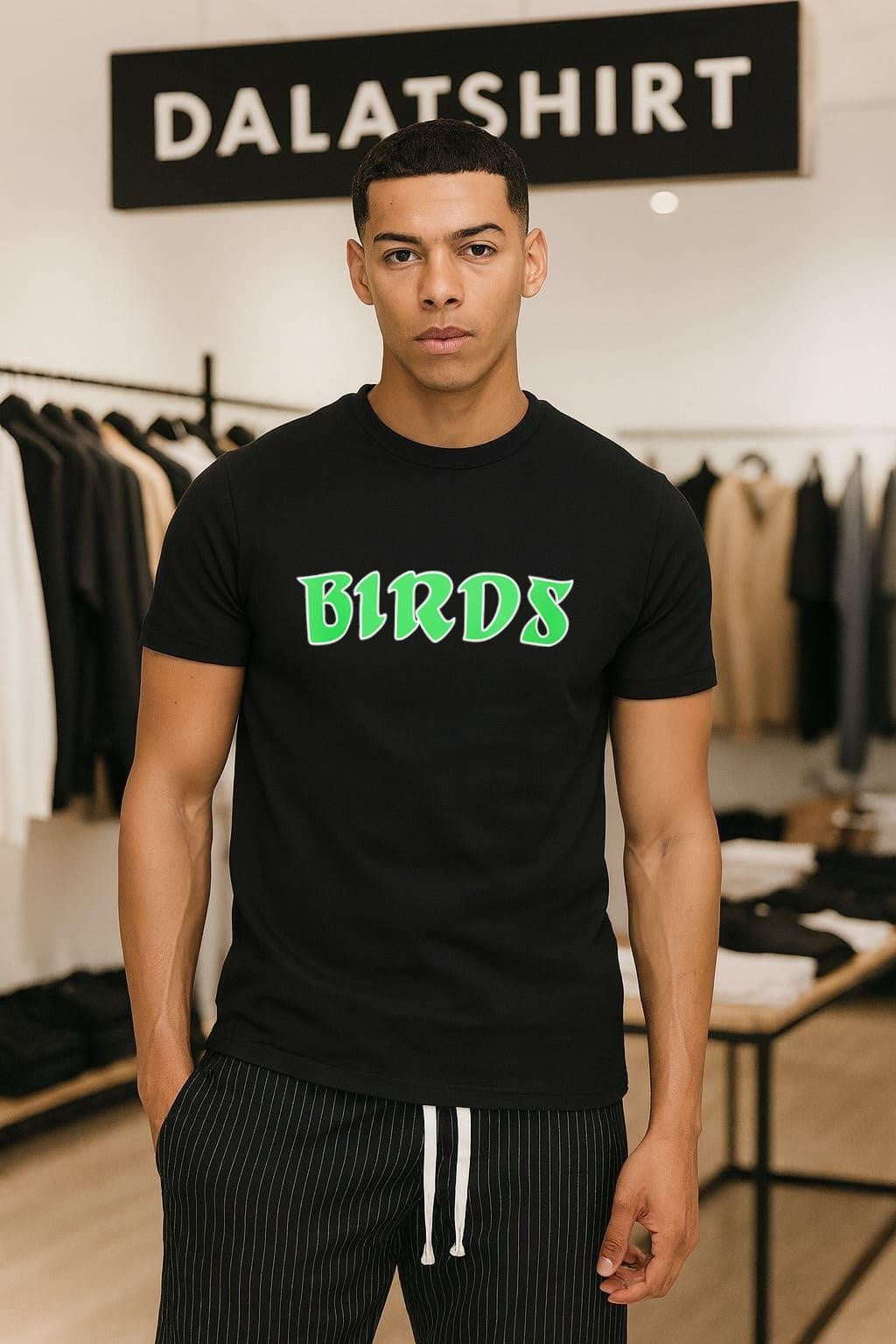 Birds Green Bubble Lettering Streetwear Style - Adult & Kids T-Shirts, Sweatshirts & Hoodies apparel design preview 1
