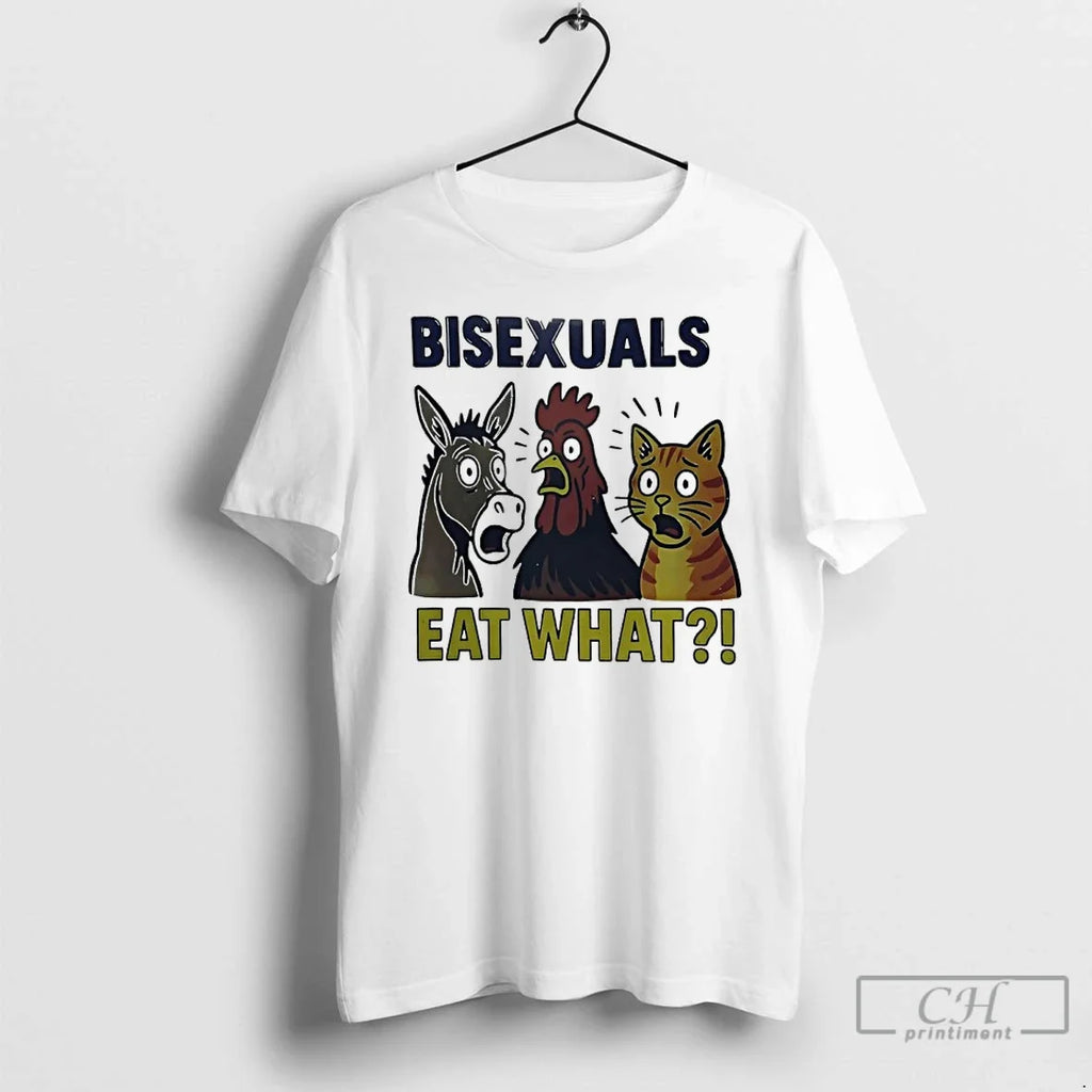 Bisexuals Eat What Doneky Cat And Chicken - Adult & Kids T-Shirts, Sweatshirts & Hoodies apparel design preview 1