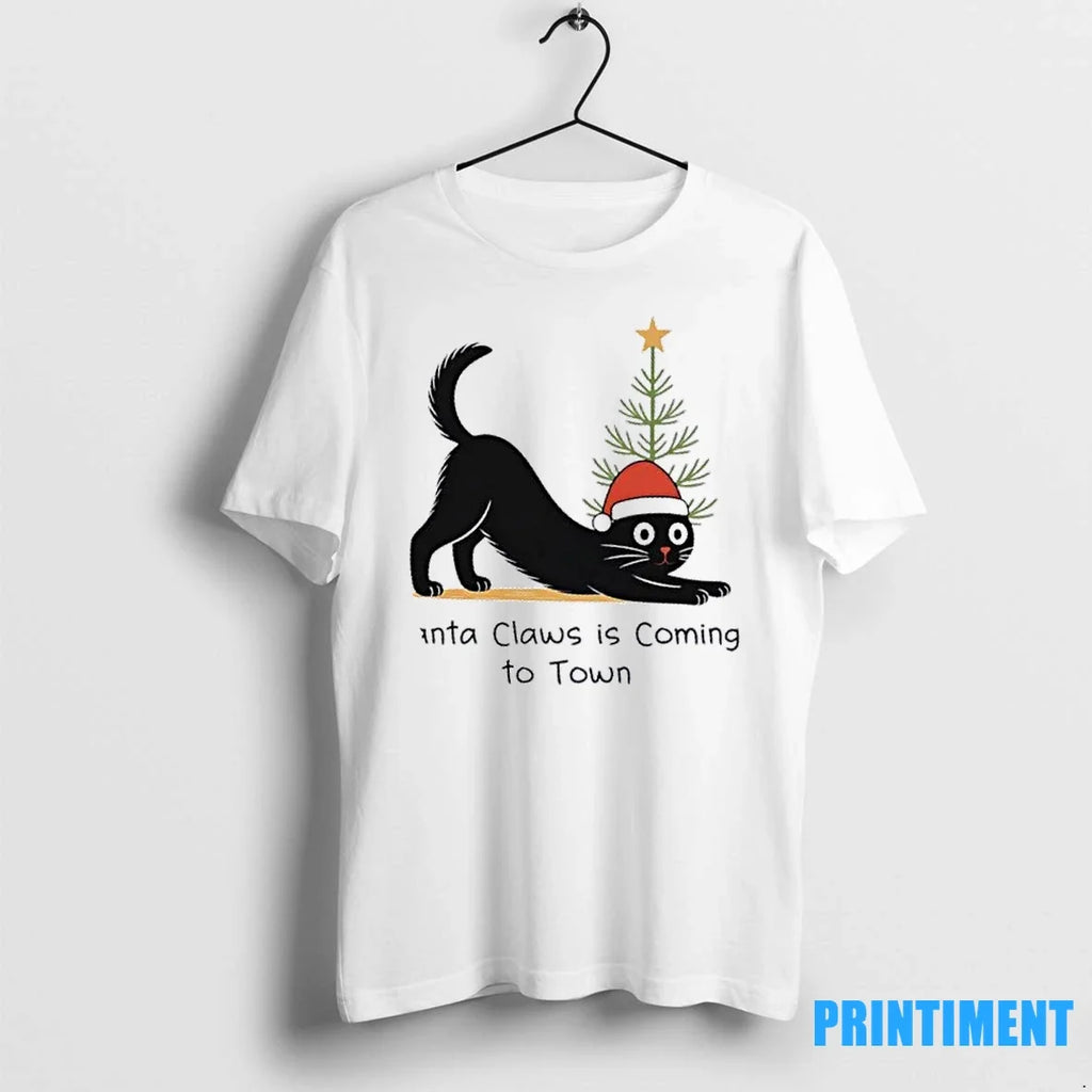 Black Cat Santa Claws Christmas Tree Sweater - Adult & Kids T-Shirts, Sweatshirts & Hoodies apparel design preview 1