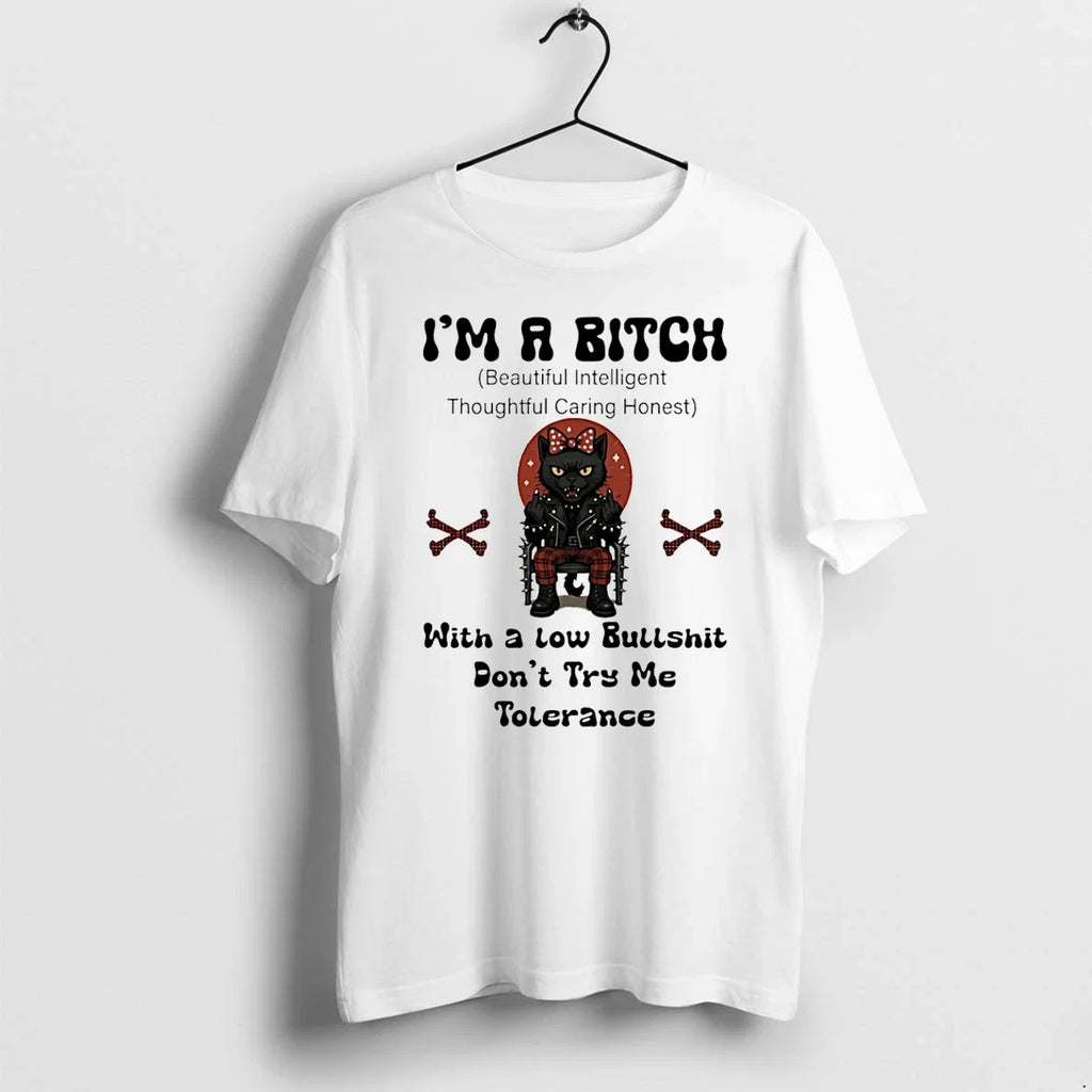 Black Cat Im A Bitch Beautiful Intelligent Thoughtful - Adult & Kids T-Shirts, Sweatshirts & Hoodies apparel design preview 1