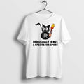 Black Cat Democracy Is Not A Spectator Sport - Adult & Kids T-Shirts, Sweatshirts & Hoodies apparel design preview 1