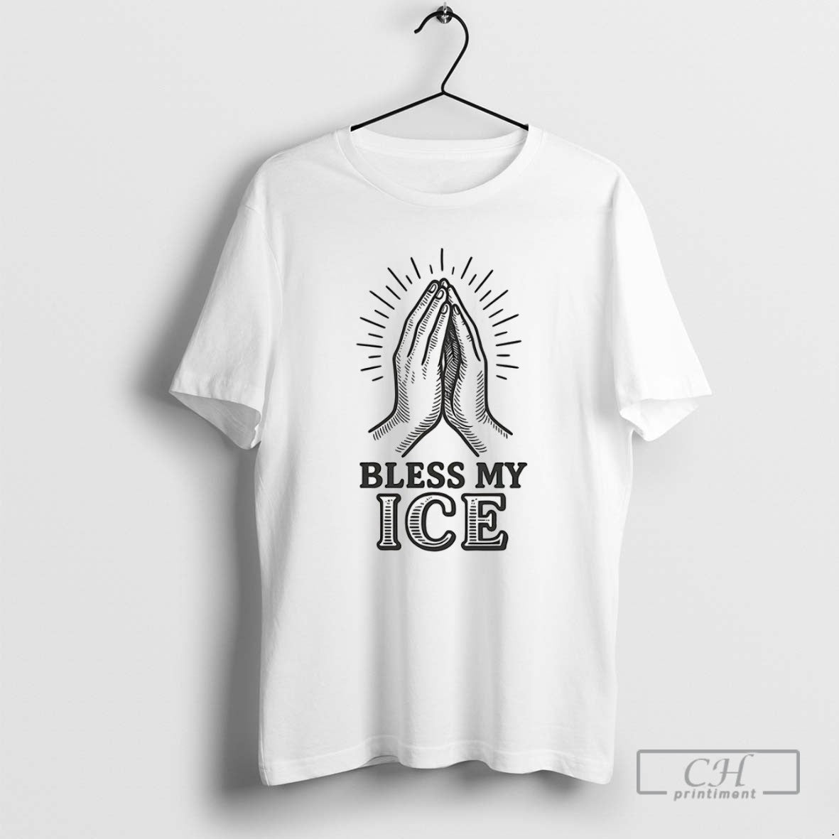 Bless Ice Praying Hands - Adult & Kids T-Shirts, Sweatshirts & Hoodies apparel design preview 1