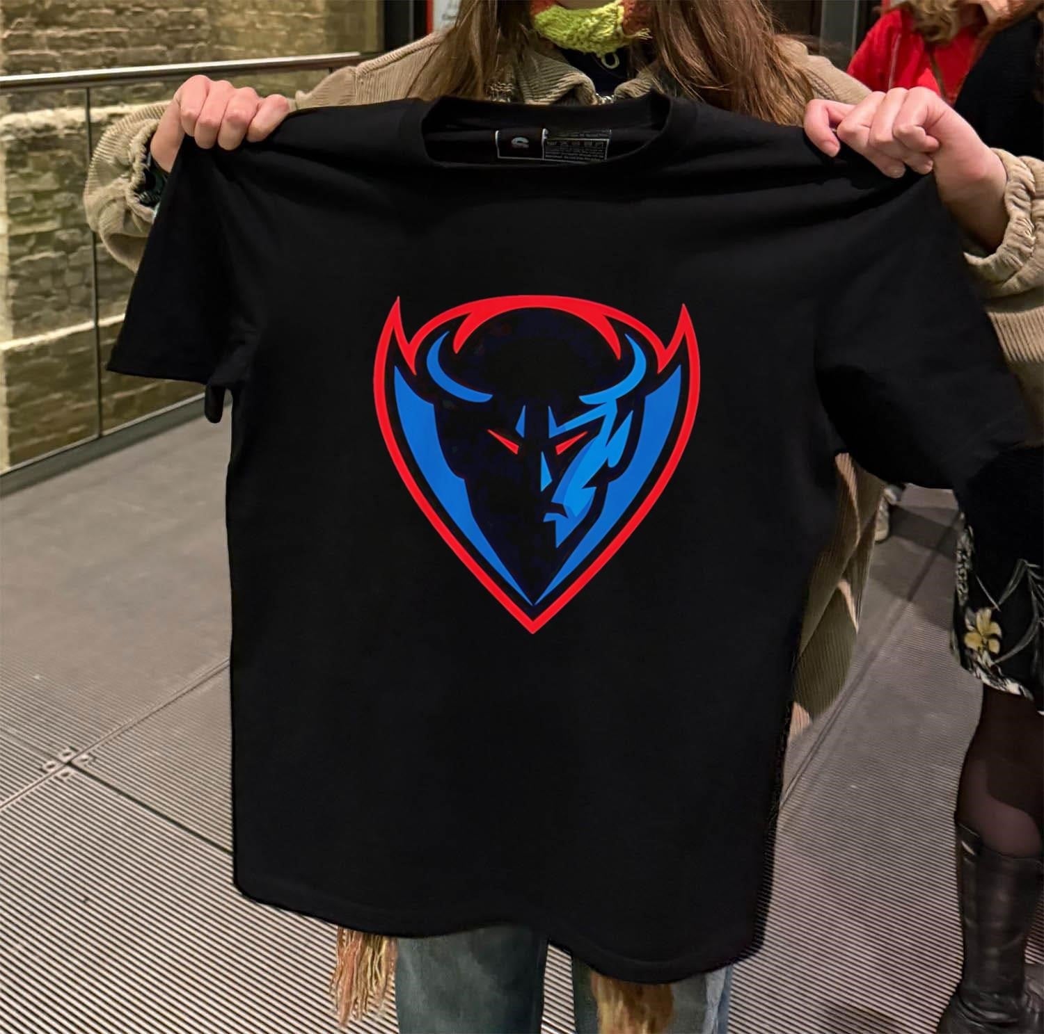 Blue Demon Shield Logo Sports Team Identity Graphic - Adult & Kids T-Shirts, Sweatshirts & Hoodies apparel design preview 2