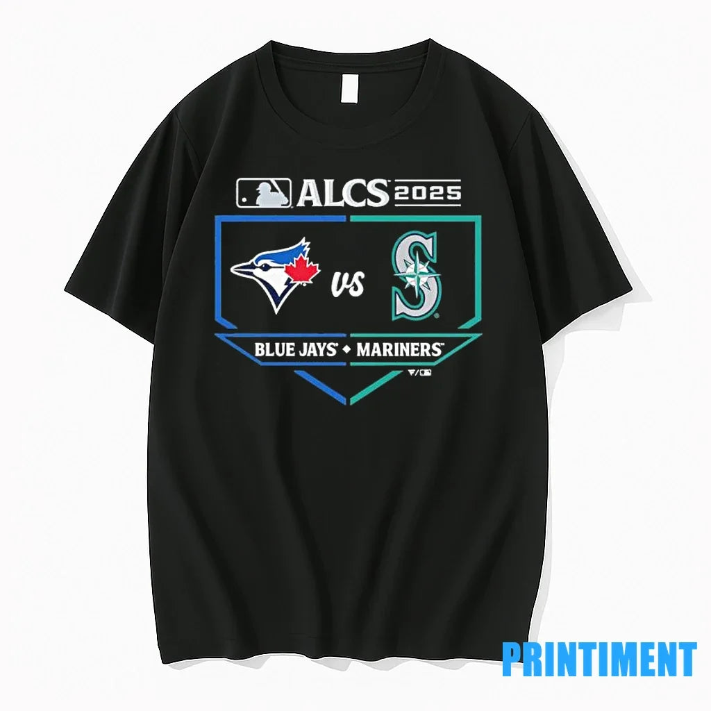 Blue Jays Vs Mariners 2025 Alcs Matchup Batters Box - Adult & Kids T-Shirts, Sweatshirts & Hoodies apparel design preview 1