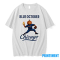Blue October Chicago Cubs Pumpkin Happy Halloween - Adult & Kids T-Shirts, Sweatshirts & Hoodies apparel design preview 1