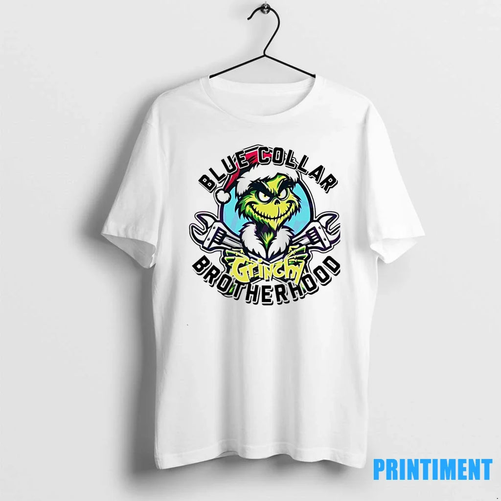 Blue Collar Grinchy Brotherhood Christmas Grinch - Adult & Kids T-Shirts, Sweatshirts & Hoodies apparel design preview 1