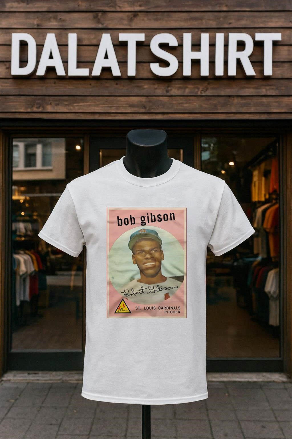 Bob Gibson St. Louis Cardinals Pitcher Baseball Card - Adult & Kids T-Shirts, Sweatshirts & Hoodies apparel design preview 1