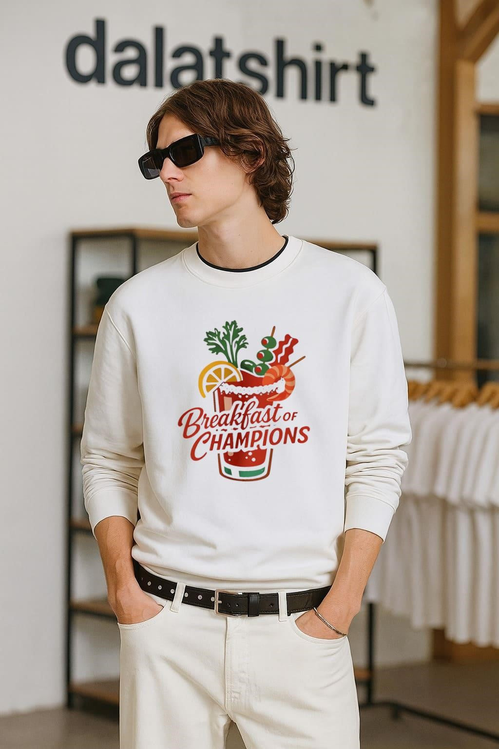 Breakfast of Champions Bloody Mary Garnish Cocktail - Adult & Kids T-Shirts, Sweatshirts & Hoodies apparel design preview 2