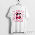 Breast Cancer Awareness Pink Ghost In October We Wear - Adult & Kids T-Shirts, Sweatshirts & Hoodies apparel design preview 1