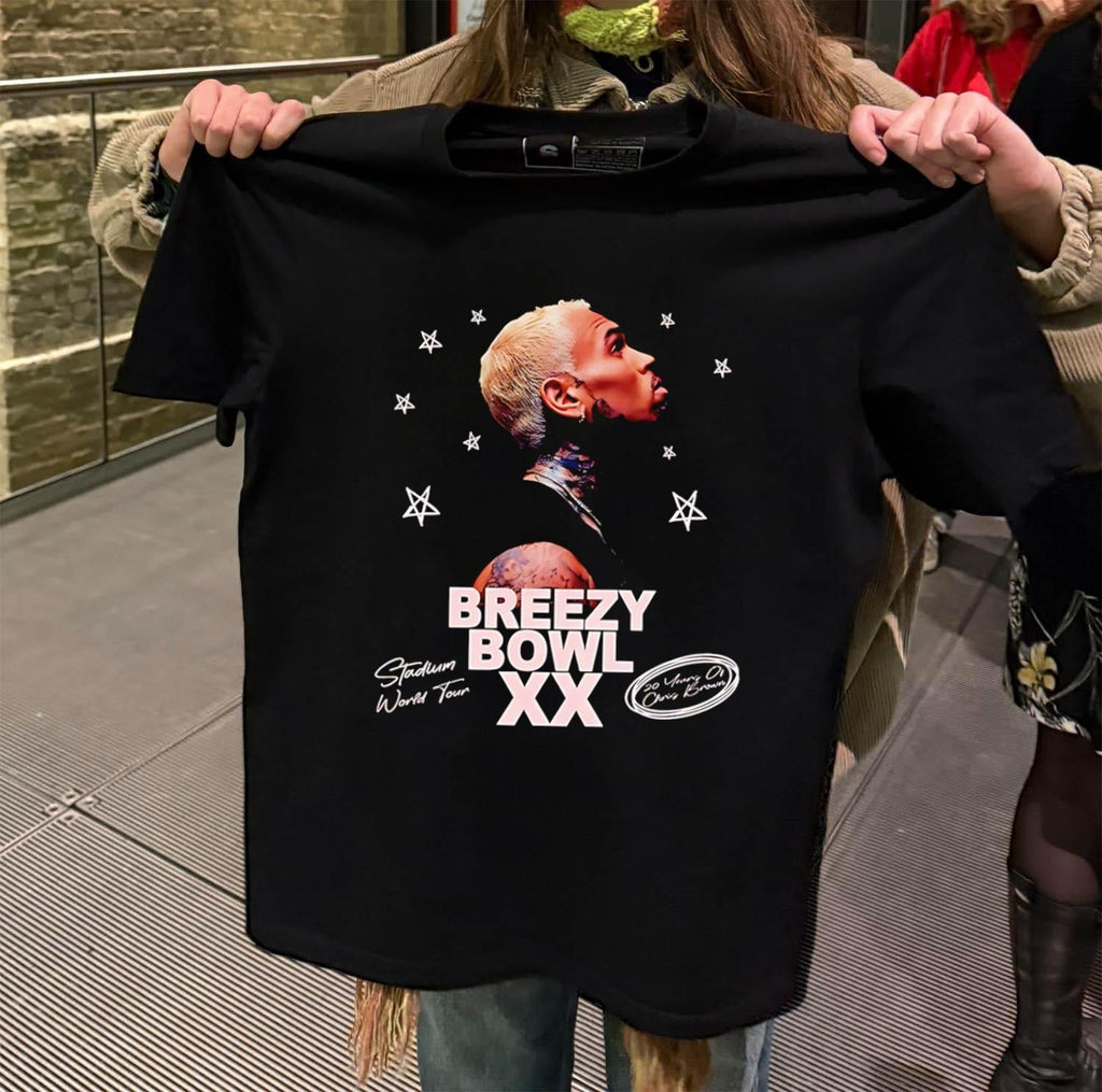 Breezy Bowl XX Stadium World Tour Chris Brown - Adult & Kids T-Shirts, Sweatshirts & Hoodies apparel design preview 2