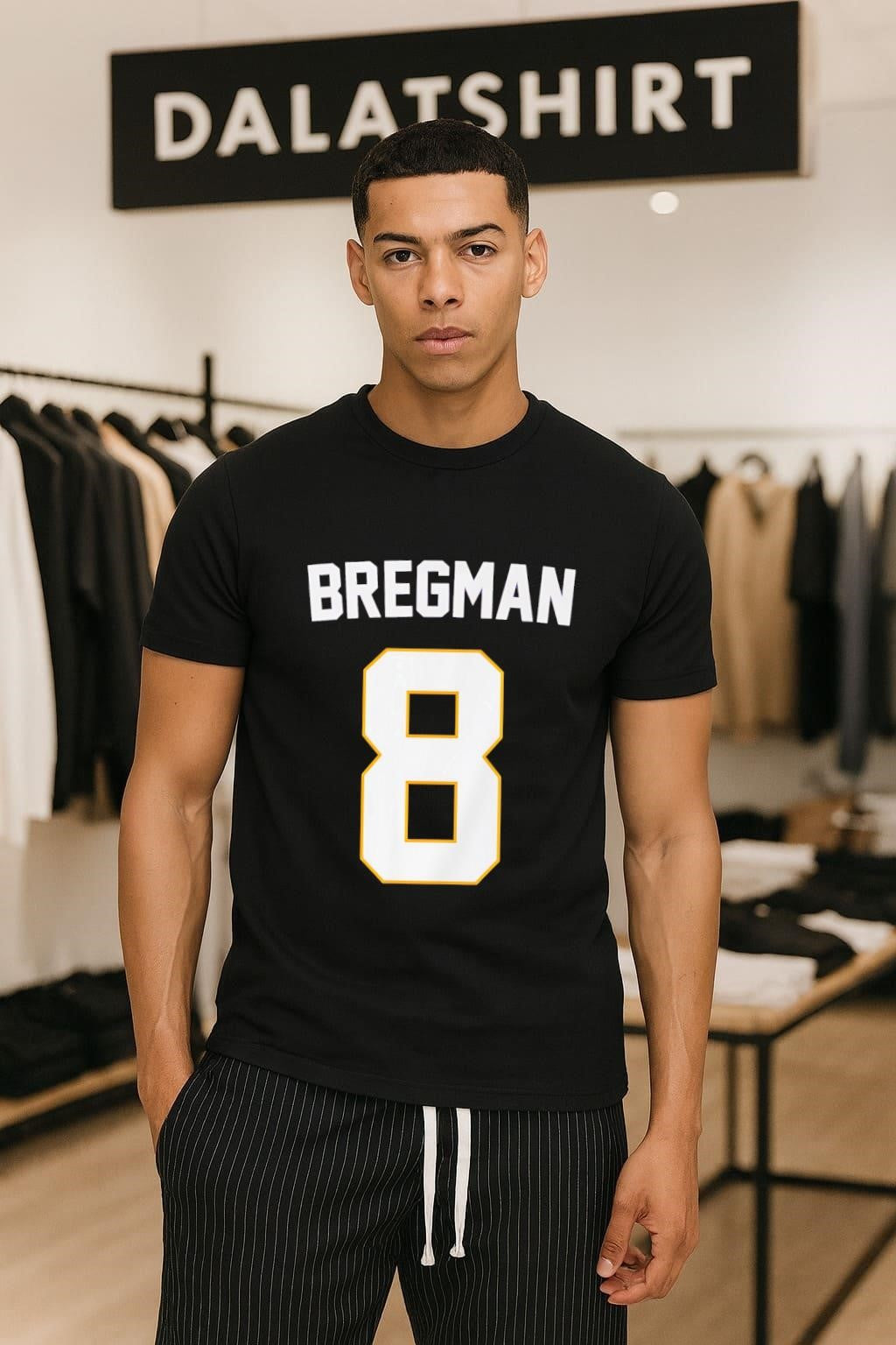 Bregman 8 Baseball Player Name and Number Custom - Adult & Kids T-Shirts, Sweatshirts & Hoodies apparel design preview 1