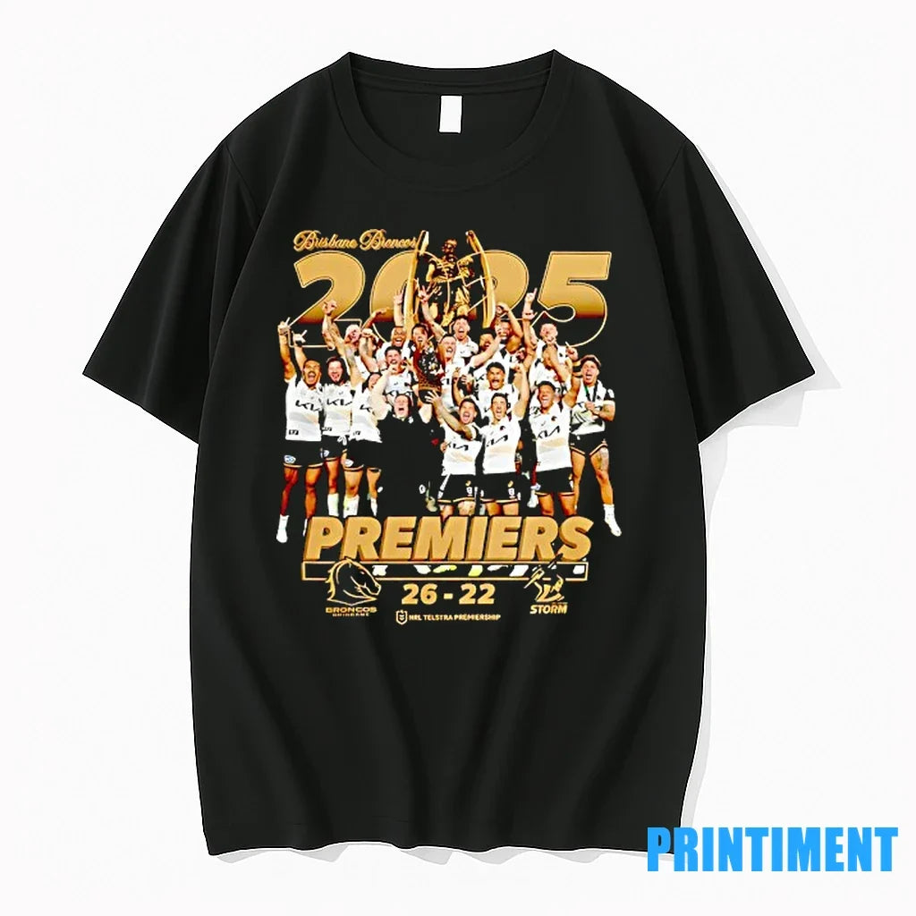 Brisbane Broncos Vs Melbourne Storm Premiers 2025 - Adult & Kids T-Shirts, Sweatshirts & Hoodies apparel design preview 1