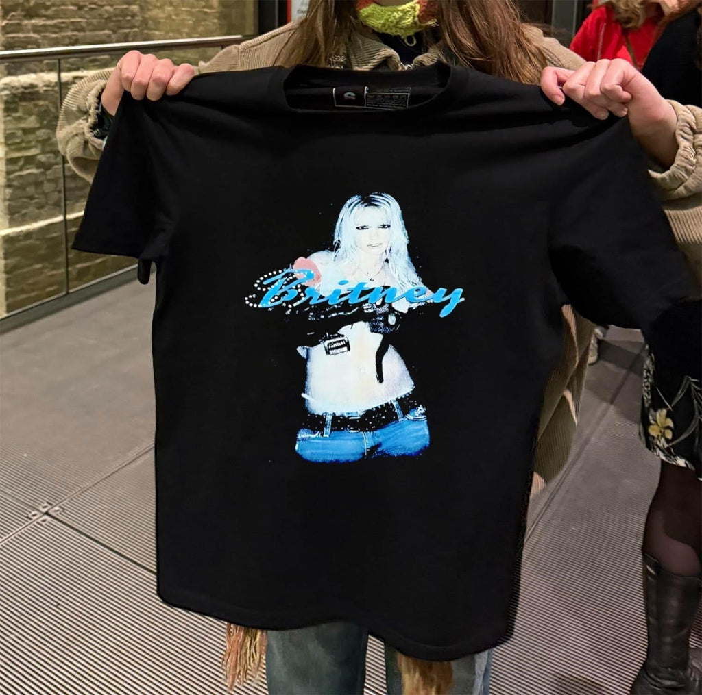 Britney Spears Pop Star Denim Outfit Portrait - Adult & Kids T-Shirts, Sweatshirts & Hoodies apparel design preview 2