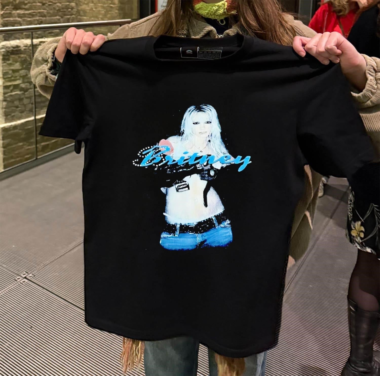 Britney Spears Pop Star Denim Outfit Portrait - Adult & Kids T-Shirts, Sweatshirts & Hoodies apparel design preview 2