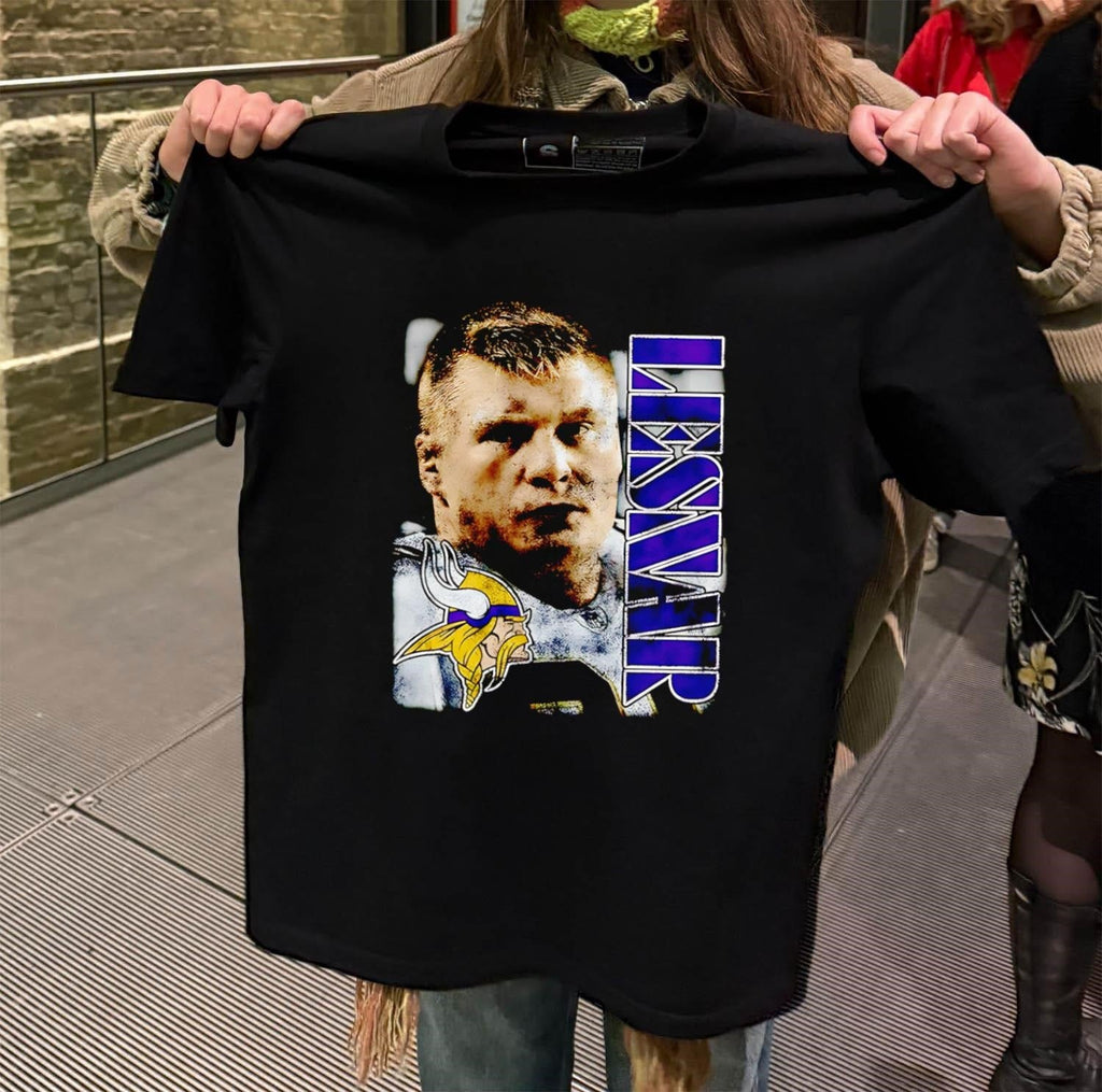 Brock Lesnar Minnesota Vikings Purple Text Portrait - Adult & Kids T-Shirts, Sweatshirts & Hoodies apparel design preview 2