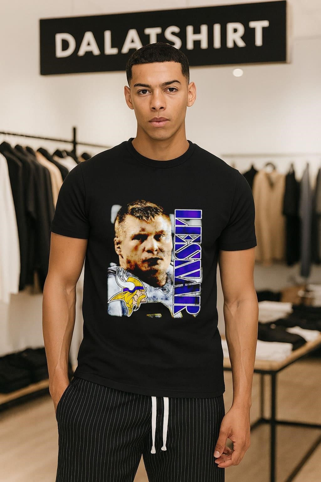 Brock Lesnar Minnesota Vikings Purple Text Portrait - Adult & Kids T-Shirts, Sweatshirts & Hoodies apparel design preview 1