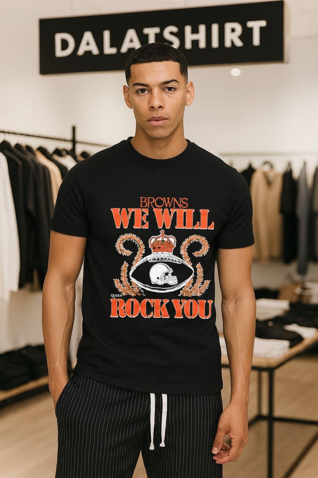 Browns We Will Rock You Football Crown - Adult & Kids T-Shirts, Sweatshirts & Hoodies apparel design preview 1