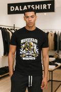 Buffalo On The Warpath Crossed Sabers - Adult & Kids T-Shirts, Sweatshirts & Hoodies apparel design preview 1