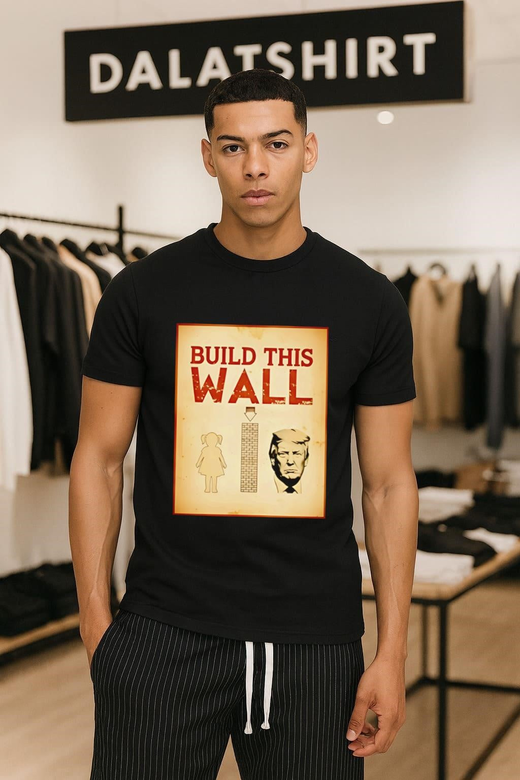 Build This Wall Anti Trump - Adult & Kids T-Shirts, Sweatshirts & Hoodies apparel design preview 1
