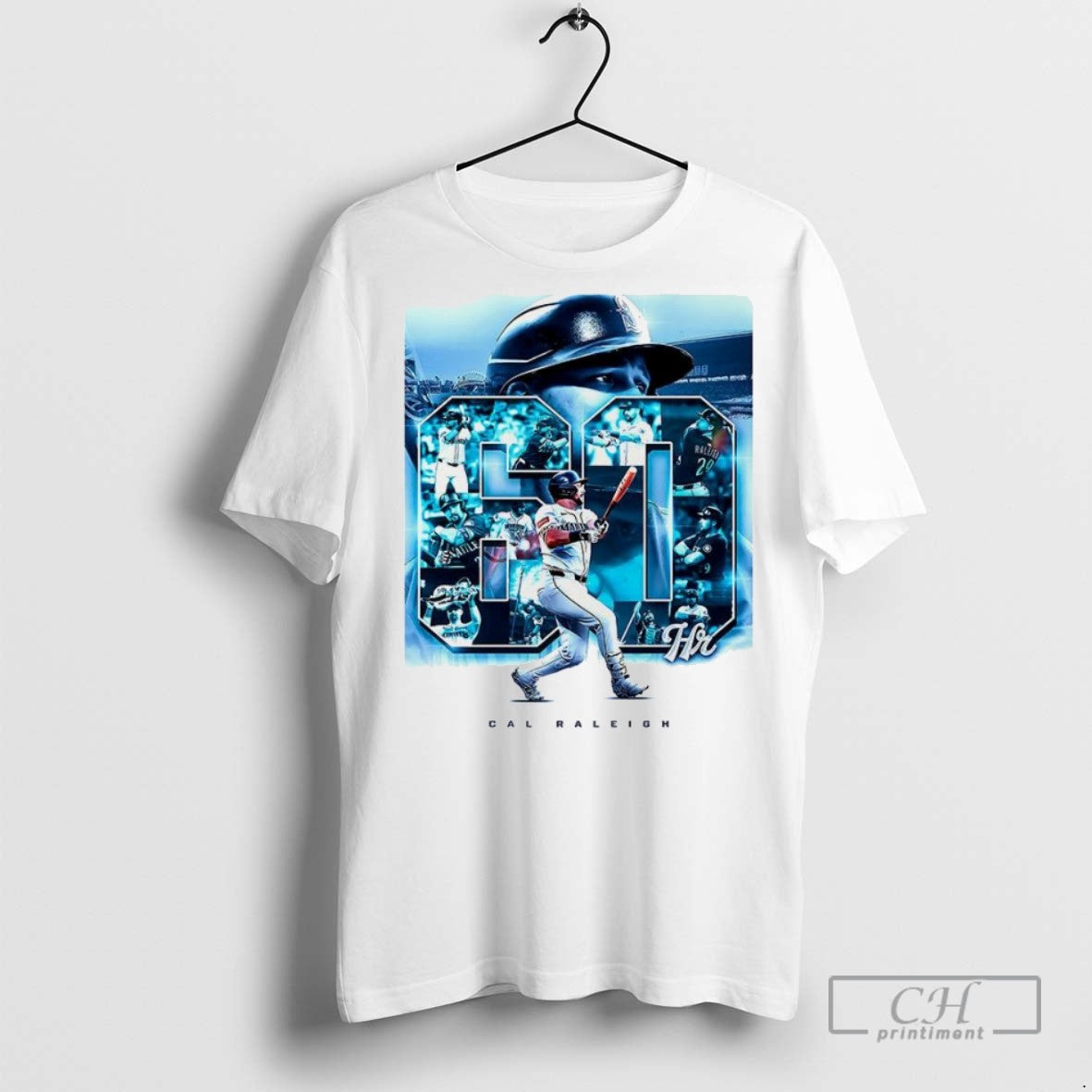 Cal Raleigh Seattle Mariners Mlb 60 Home Runs - Adult & Kids T-Shirts, Sweatshirts & Hoodies apparel design preview 1