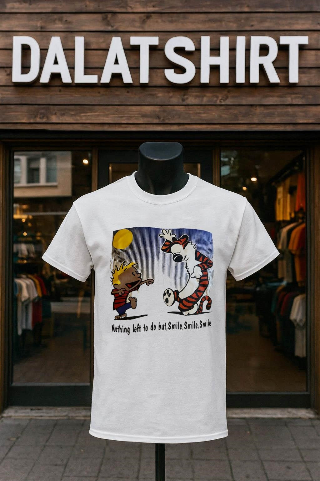 Calvin and Hobbes Dancing Nothing left to do but - Adult & Kids T-Shirts, Sweatshirts & Hoodies apparel design preview 1