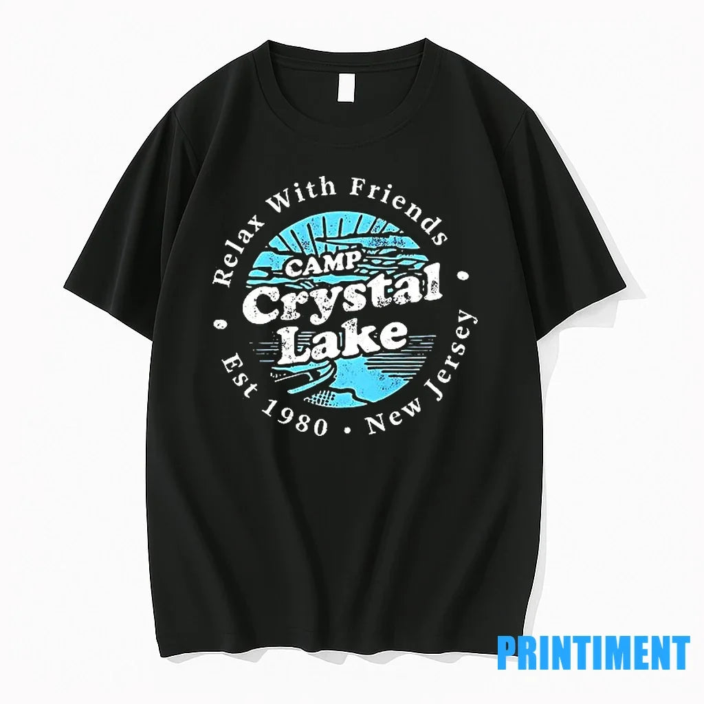 Camp Crystal Lake Relax With Friends New Jersey 1980 - Adult & Kids T-Shirts, Sweatshirts & Hoodies apparel design preview 1