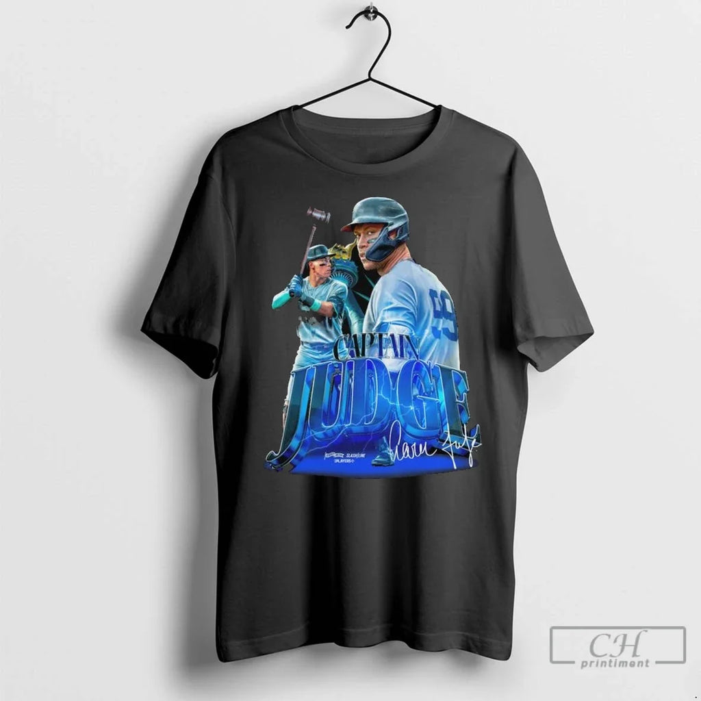 Captain Aaron Judge New York Yankees Signature Long - Adult & Kids T-Shirts, Sweatshirts & Hoodies apparel design preview 1