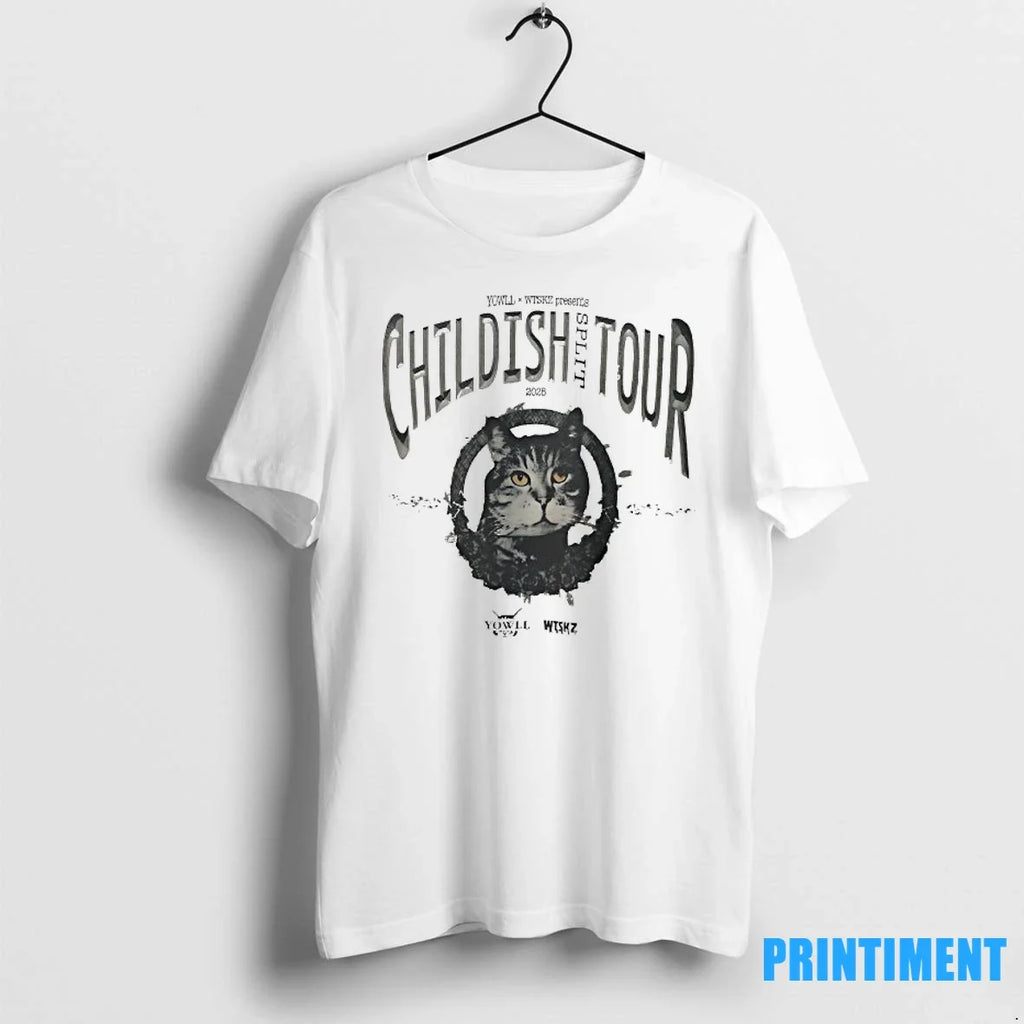 Cat Yowll X Wtskz Presents Childish Split Tour 2025 - Adult & Kids T-Shirts, Sweatshirts & Hoodies apparel design preview 1