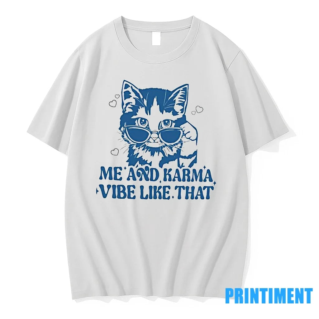 Cat Me And Karma Vibe Like That Sweater - Adult & Kids T-Shirts, Sweatshirts & Hoodies apparel design preview 1