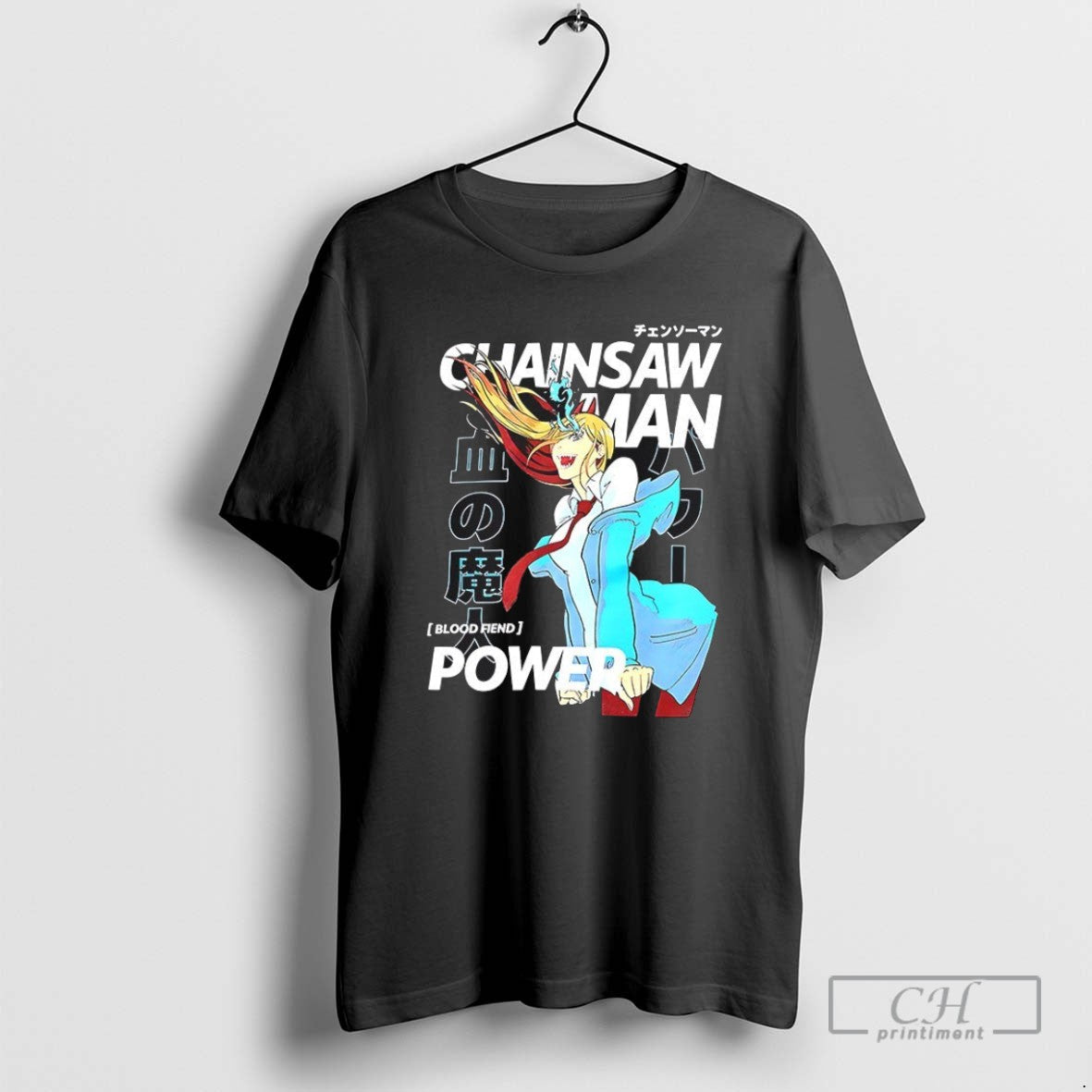Chainsaw Man Power Magazine Cover - Adult & Kids T-Shirts, Sweatshirts & Hoodies apparel design preview 1